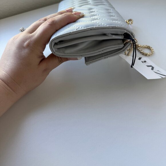 New with Tags Zara Silver Gold Robe Chain Quilted Crossbody Wallet Purse HandBag - Picture 9 of 10